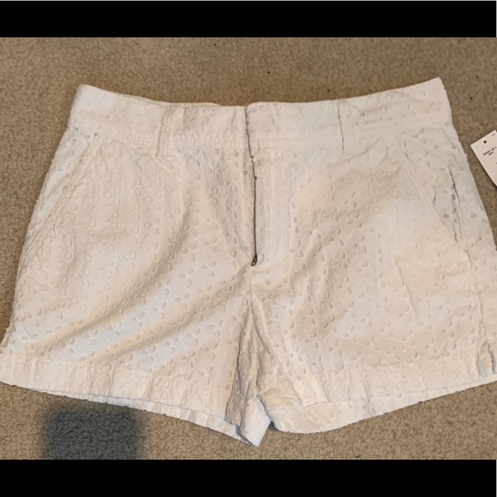 White eyelet shorts